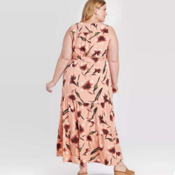 AVA & VIV Salmon Pink Maxi Dress - Picture 7 of 8